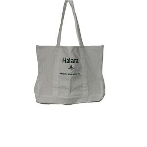 Halara Canvas Tote Bag White Green Made For What Moves You